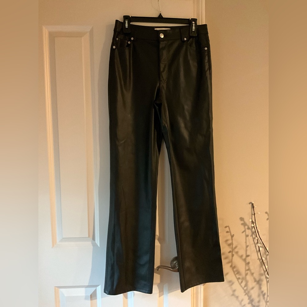 Zara Black Faux Leather Pants Size 6